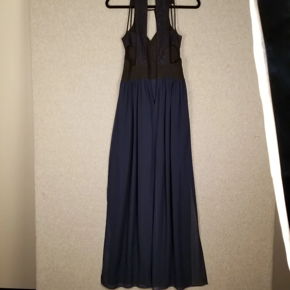 EUC BCBG Generation Navy Maxi With Black Lace Bodice Size 0 - Picture 7 of 10